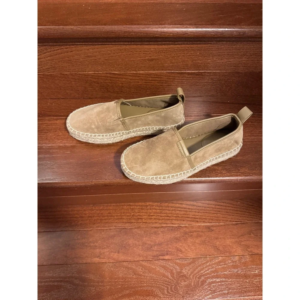 Michael Kors Suede Espadrille Flats Tan Slip On Shoes Women 7M